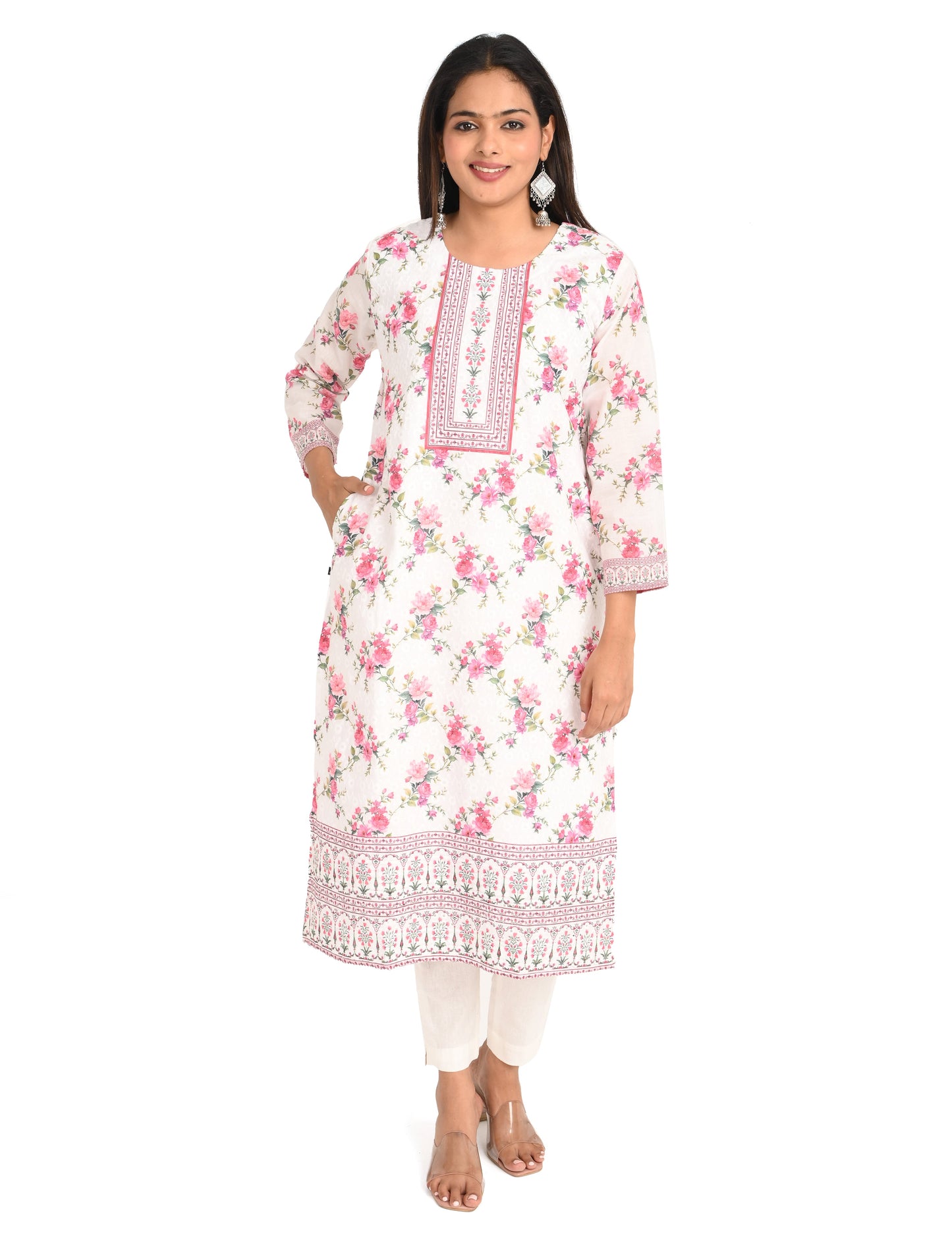 ONVIEW | 1128 | COTTON CHIKANKARI WORK WITH DIGITAL PRINT