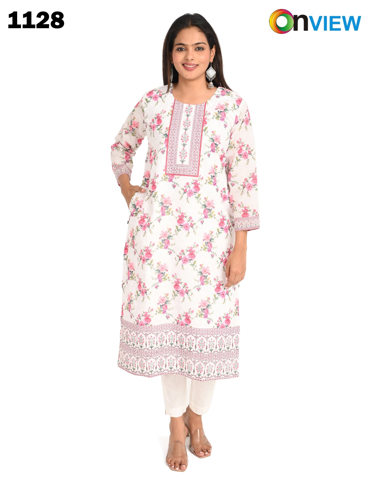 ONVIEW | 1128 | COTTON CHIKANKARI WORK WITH DIGITAL PRINT