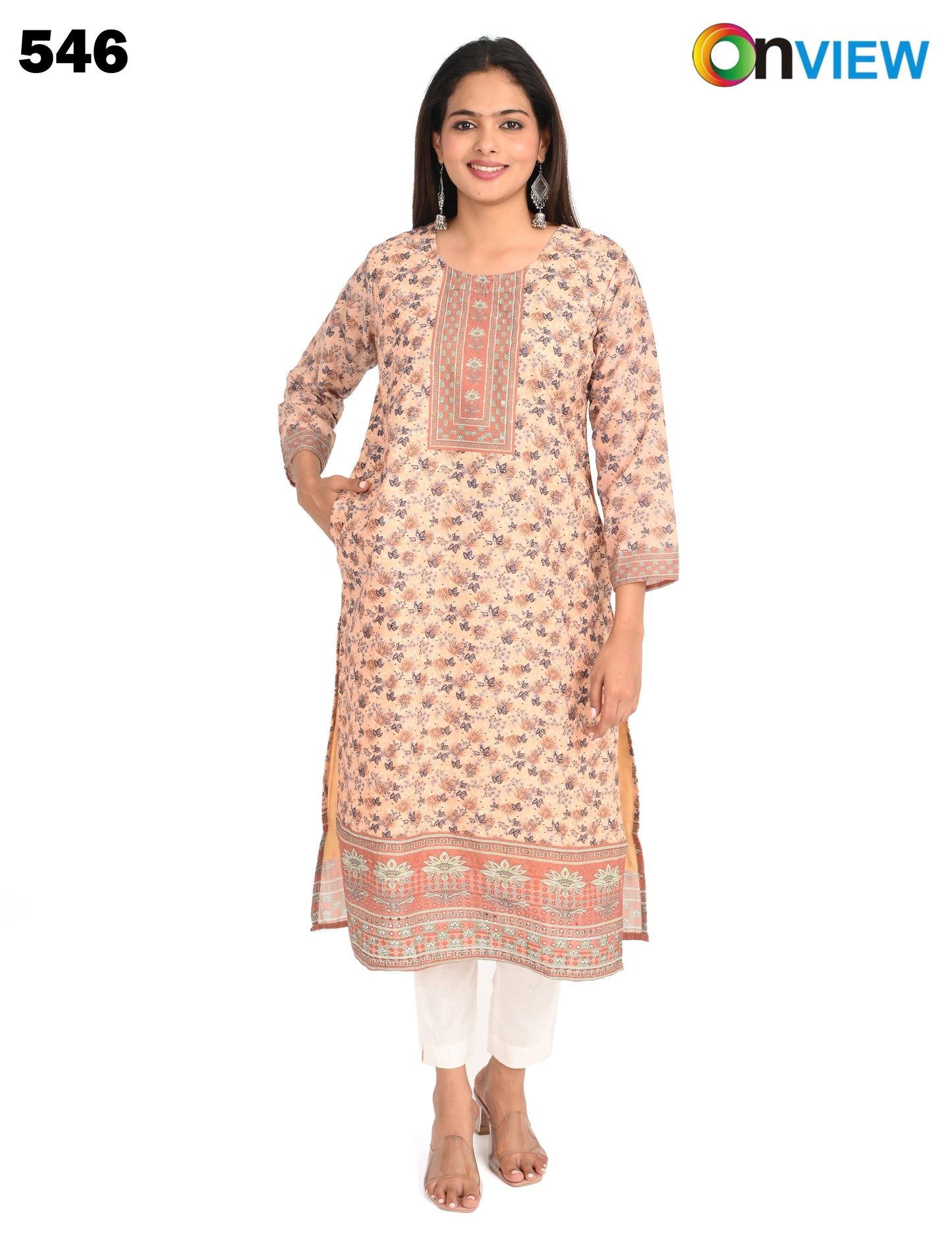 ONVIEW | 546 | COTTON CHIKANKARI WORK WITH DIGITAL PRINT