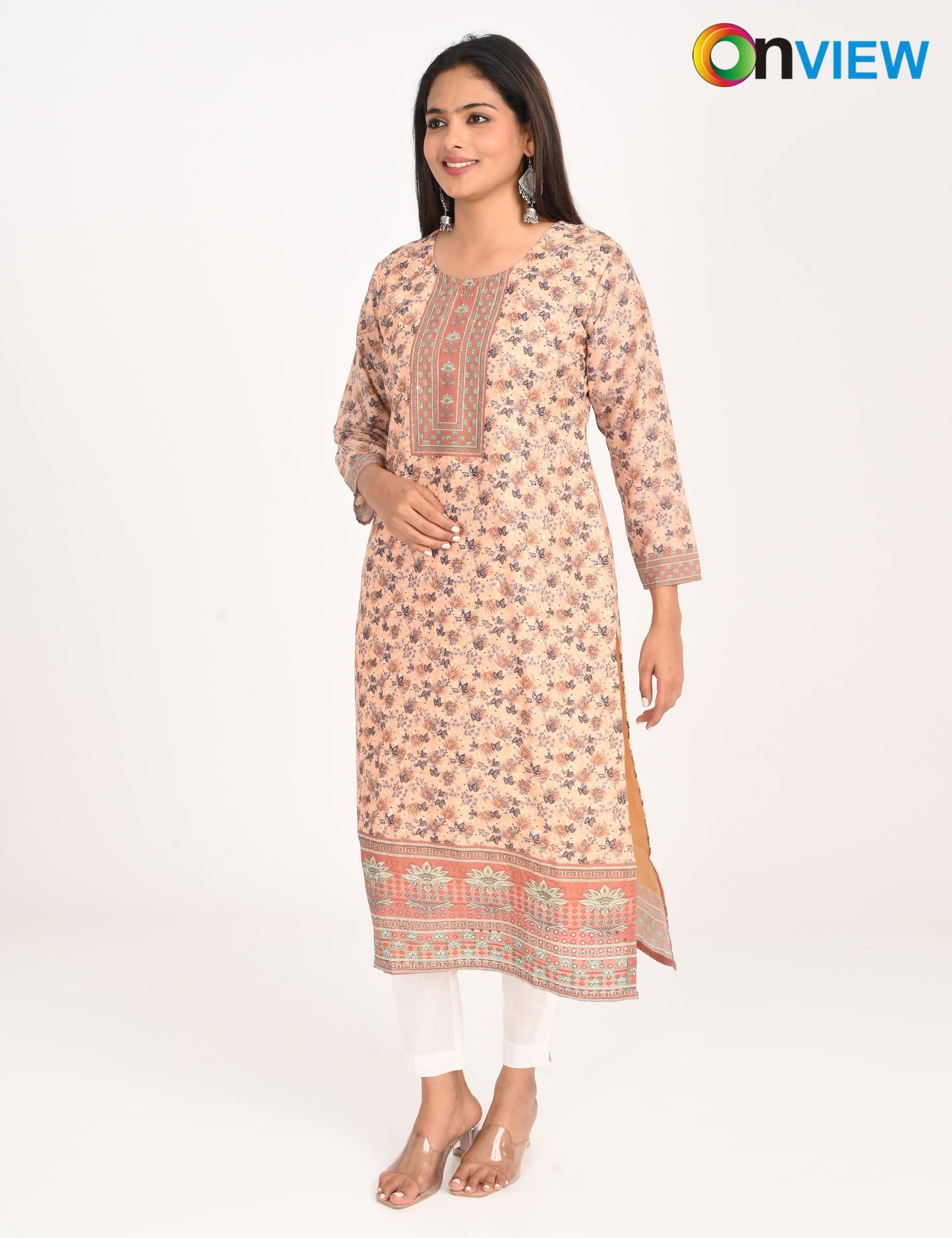 ONVIEW | 546 | COTTON CHIKANKARI WORK WITH DIGITAL PRINT