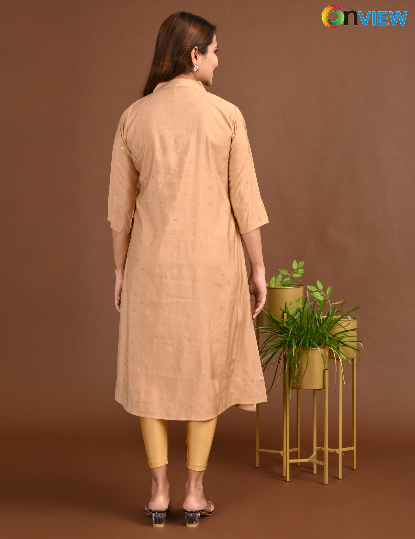 ONVIEW | 1678 | SILK A LINE SIDE OPEN WITH EMBROIDERY