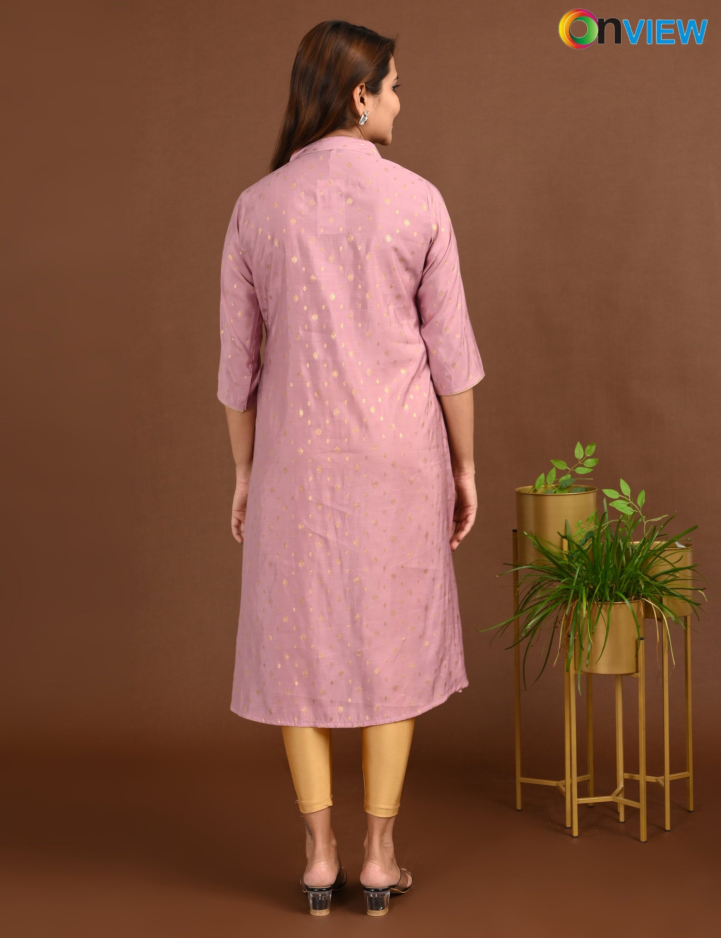 ONVIEW | 1757 | SILK A LINE SIDE OPEN WITH EMBROIDERY