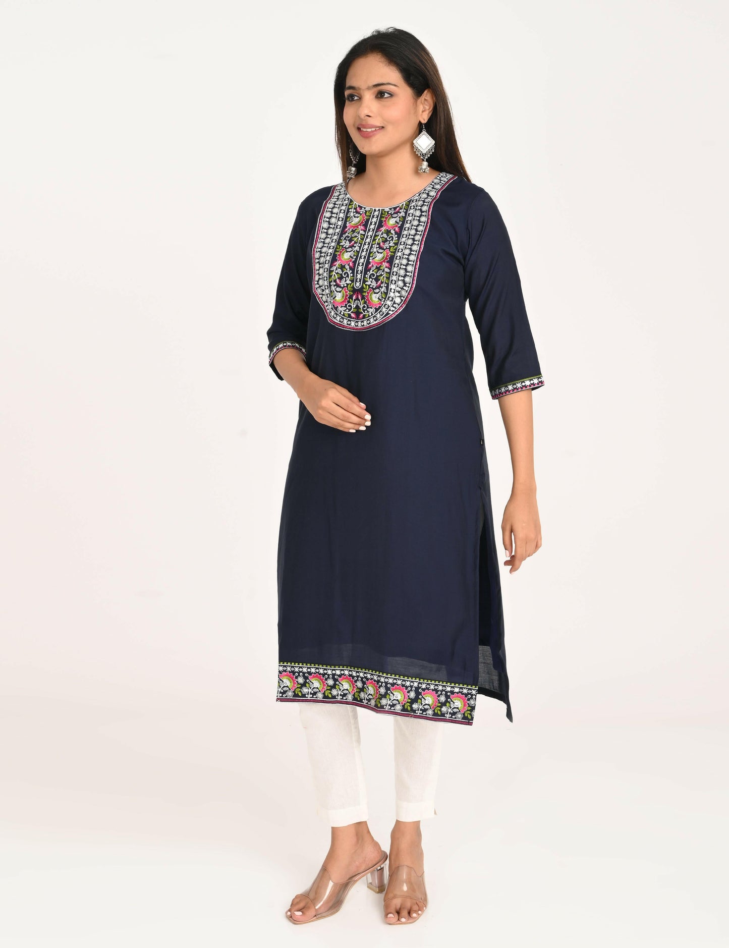 ONVIEW | 1242 | BOUTIQUE WORK SIDE OPEN KURTIS - (DARK BLUE)
