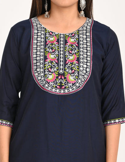 ONVIEW | 1242 | BOUTIQUE WORK SIDE OPEN KURTIS - (DARK BLUE)