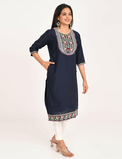 ONVIEW | 1242 | BOUTIQUE WORK SIDE OPEN KURTIS - (DARK BLUE)