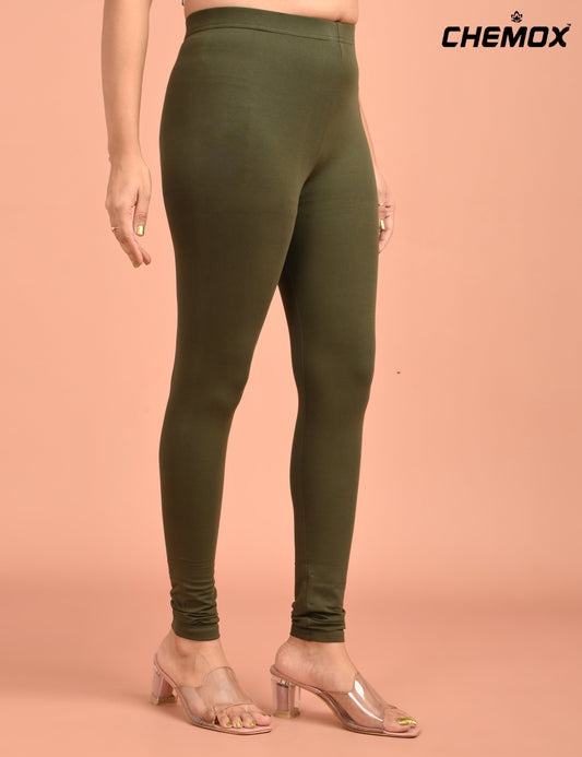 CHEMOX | 236 | Military Green Cotton Lycra Ankle Length Legging 180gsm