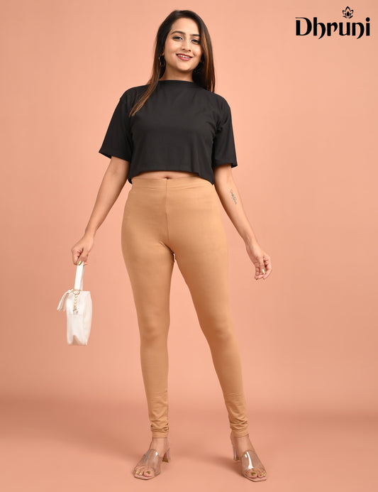 DHRUNI | 126 | Dark Skin Cotton Lycra Ankle Length Legging 220gsm