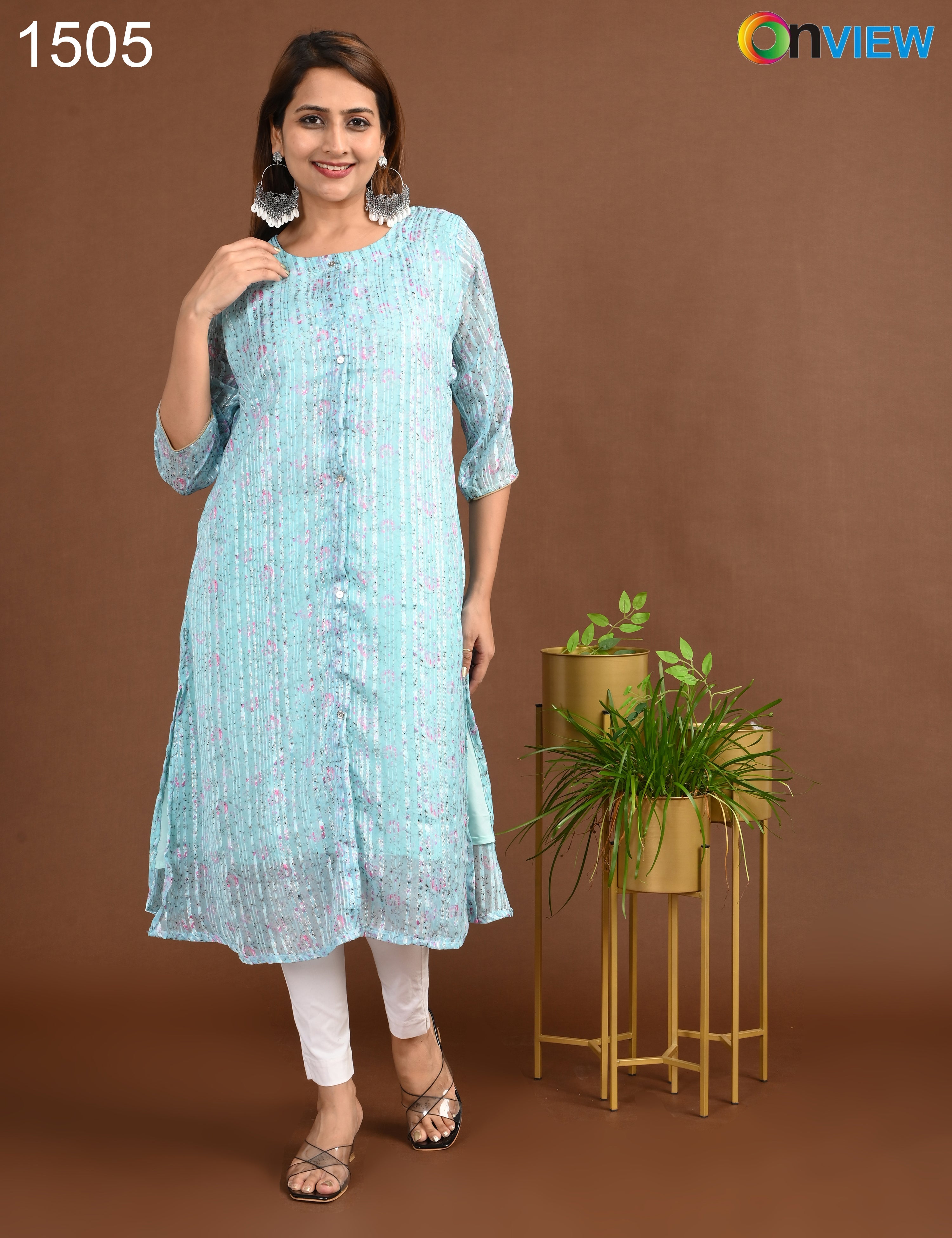 ONVIEW | 1505 | SATIN A LINE SIDE OPEN WITH LINING