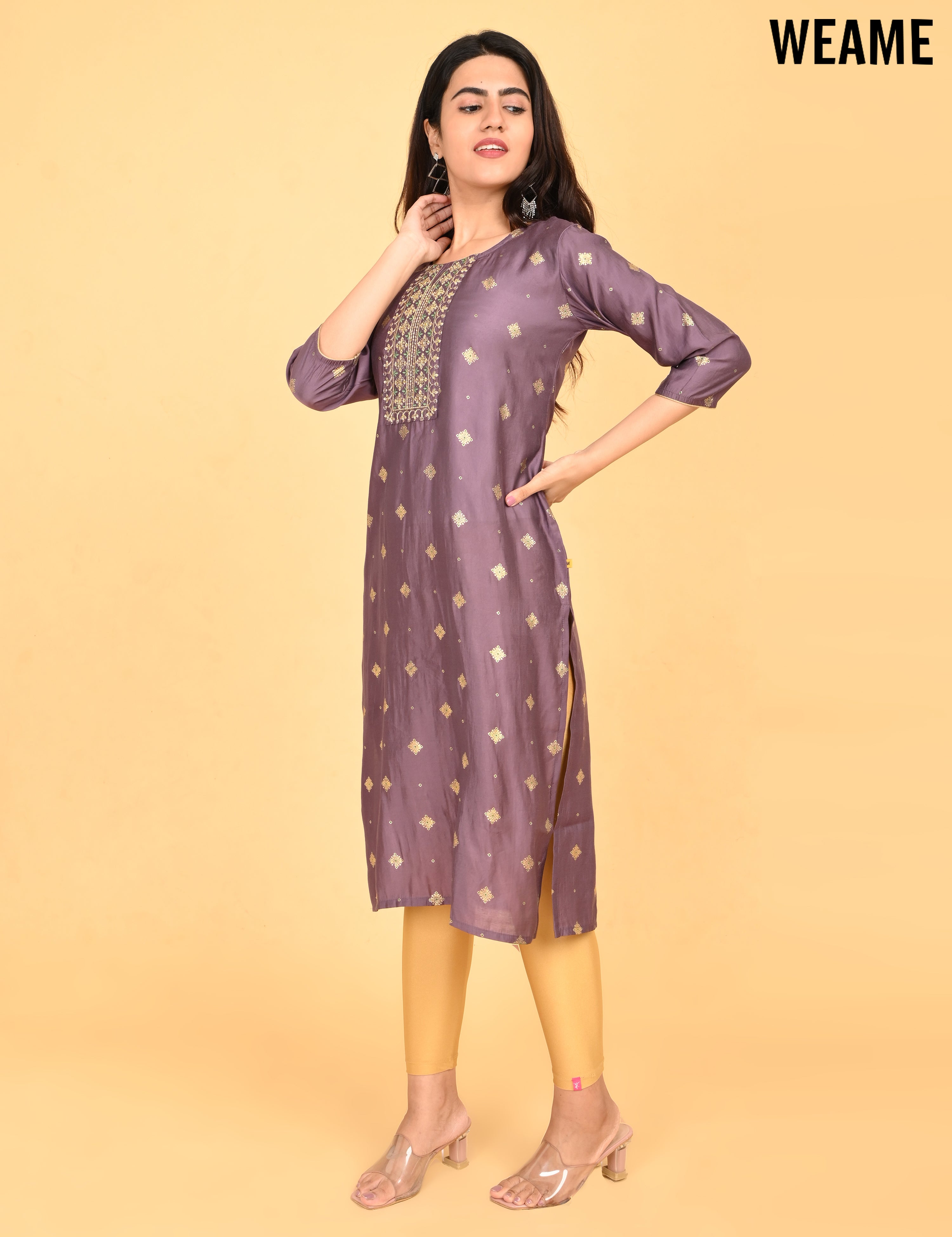 SARA MALLIKA × 6(ROKU)EMBROIDERY BEST Cotton Linen Diamond Aari Embroidery Dress | Pasand by ne